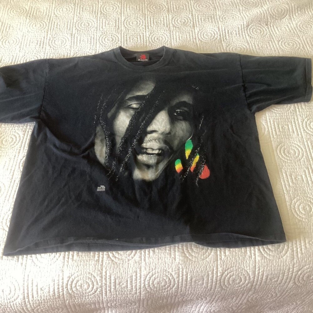 Bob Marley Graphic Tee Zion Rootswear 3X 100% Cotton Black With Red Yellow Green